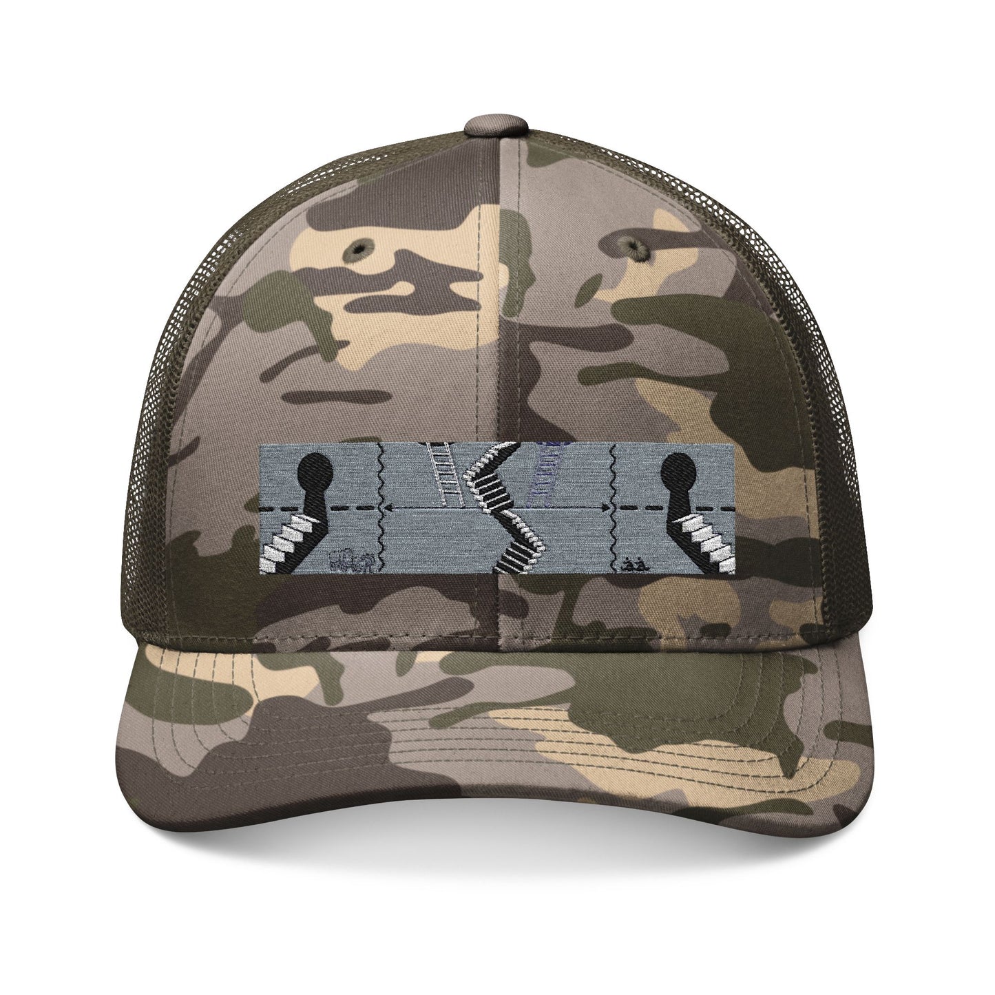 "axes not axes' camo trucker hat