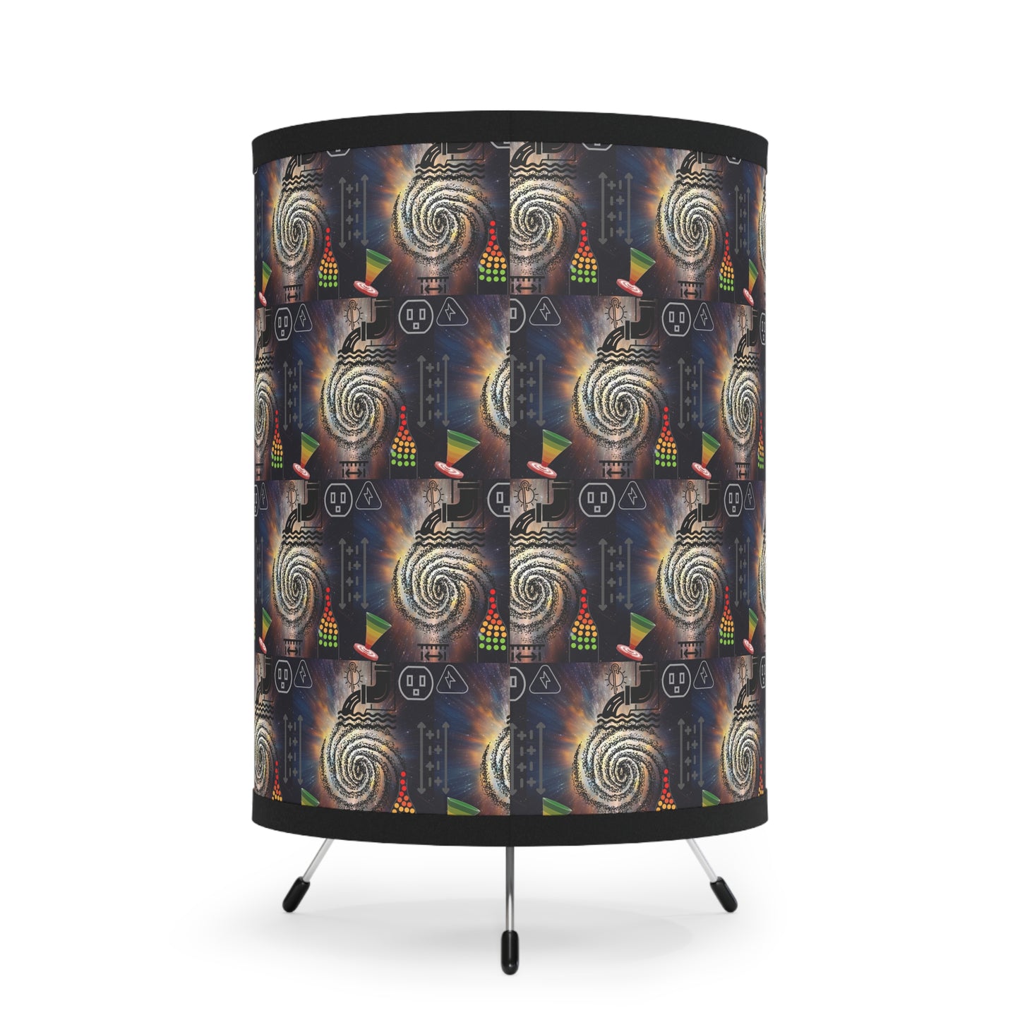 'Big Bangs' Tripod Lamp with High-Res Printed Shade