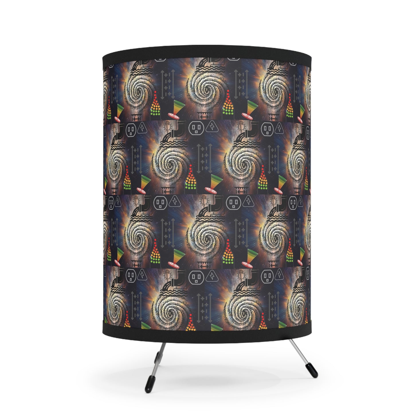 'Big Bangs' Tripod Lamp with High-Res Printed Shade