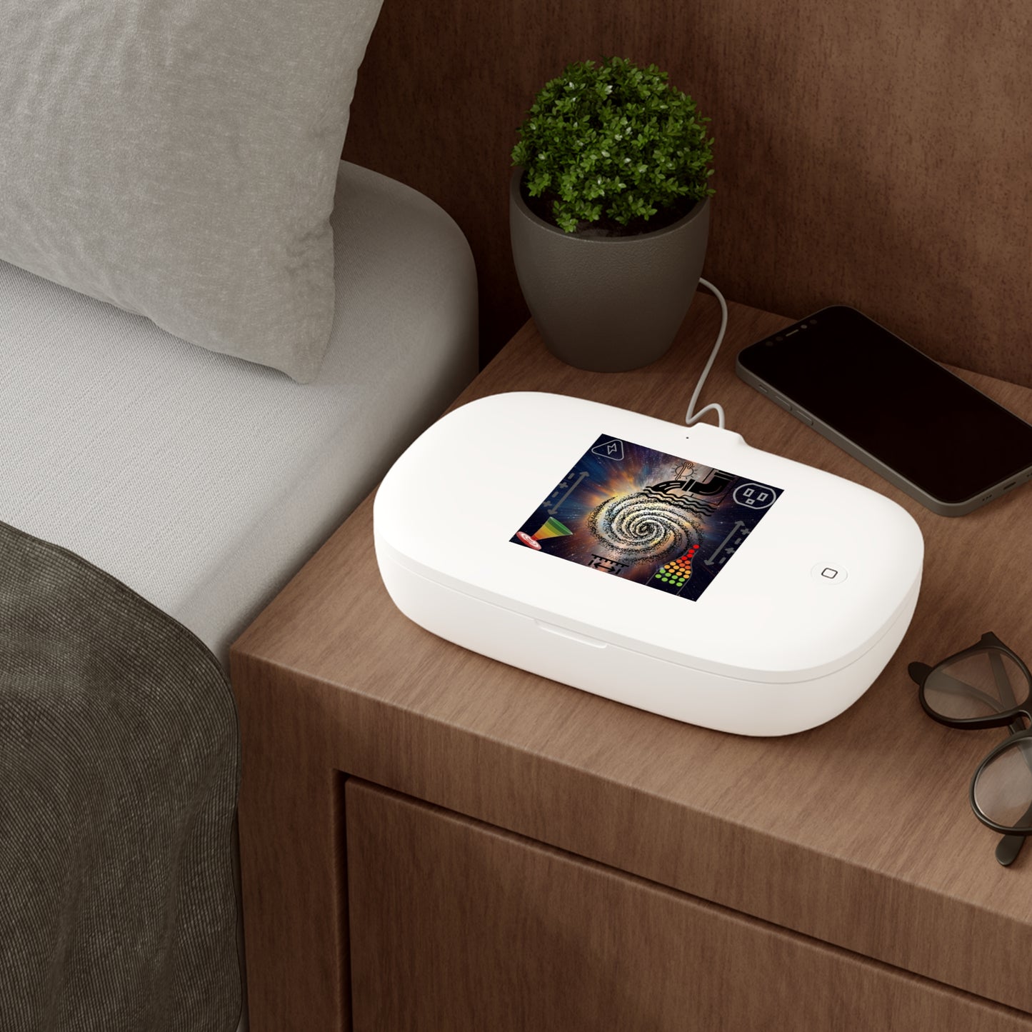 "UV Phone Sanitizer and Wireless Charging Pad"