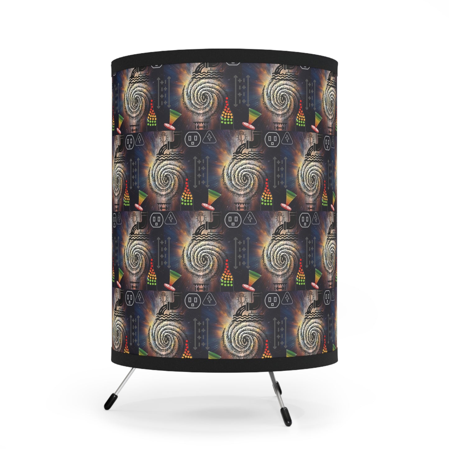 'Big Bangs' Tripod Lamp with High-Res Printed Shade