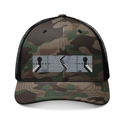 "axes not axes' camo trucker hat